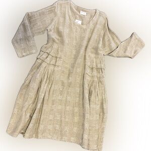 Linen beige dress